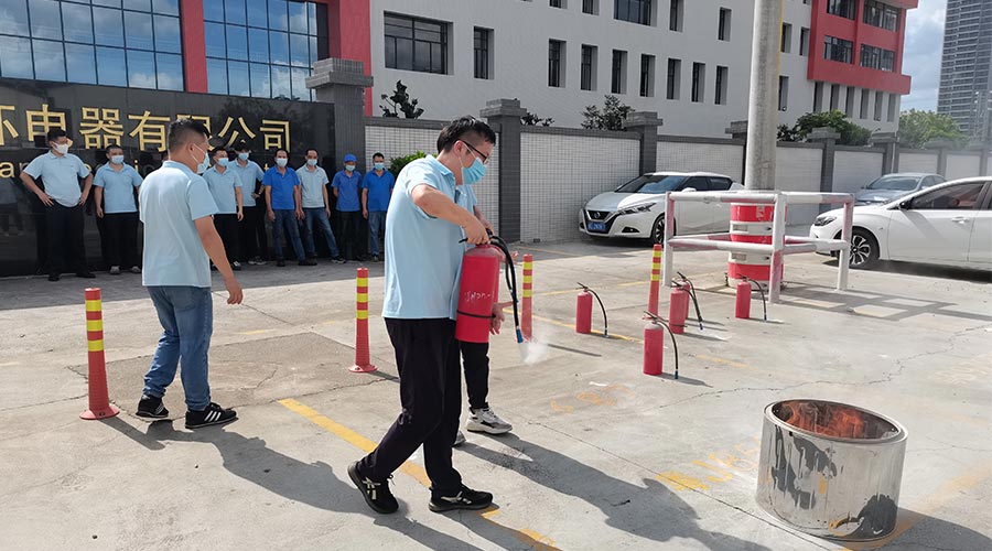 安全生產(chǎn)不松懈！金環(huán)電器開展消防應(yīng)急救援演練