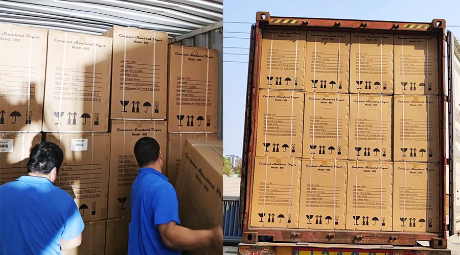 客戶Equator滾筒衣服烘干機快速裝柜完畢  蓄勢待發(fā)！